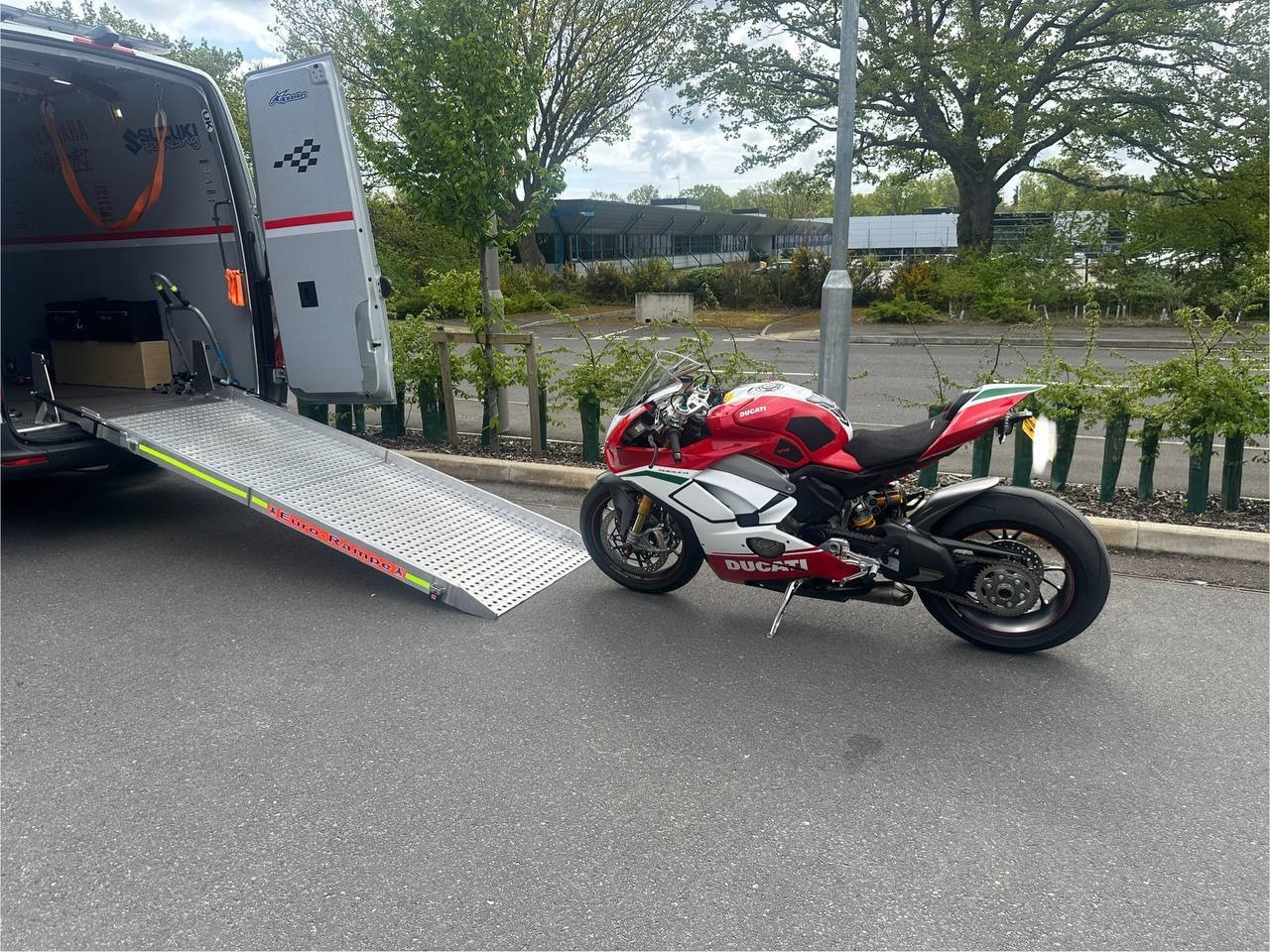 CVM Services providing 24/7 motorcycle recovery in the UK using enclosed vans and professional equipment.