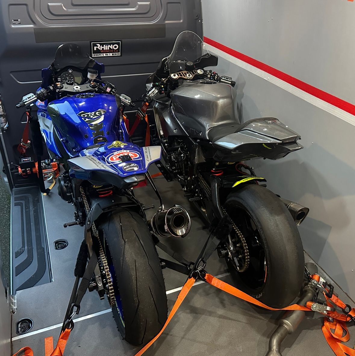 motorcycle transport leicester loading bike into enclosed van